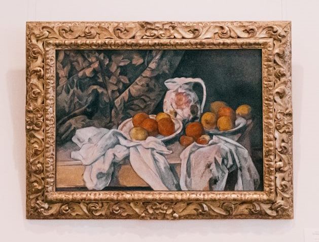 still life in a wooden frame