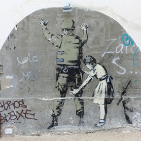 Banksy mural in Israel