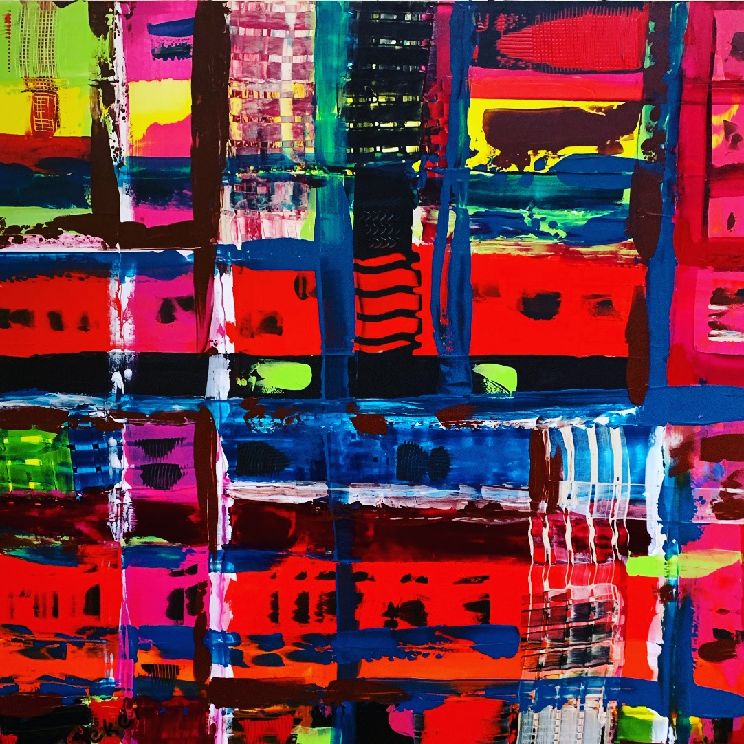 Claxon Du Soleil: Colorful & Dynamic Abstract Art by Tony Seker