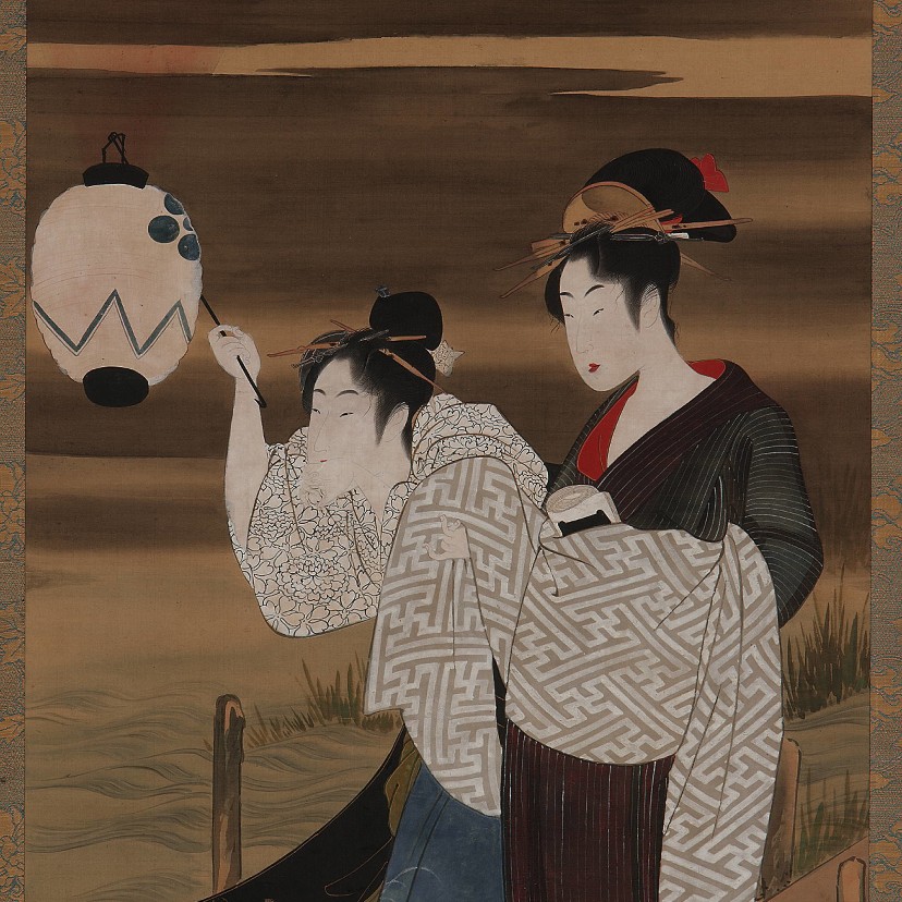 Japanese Art 18-19 century – Courtesan and Maid