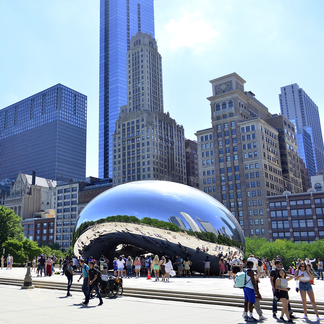 Шикаго. Giant Metal Bean Chicago.