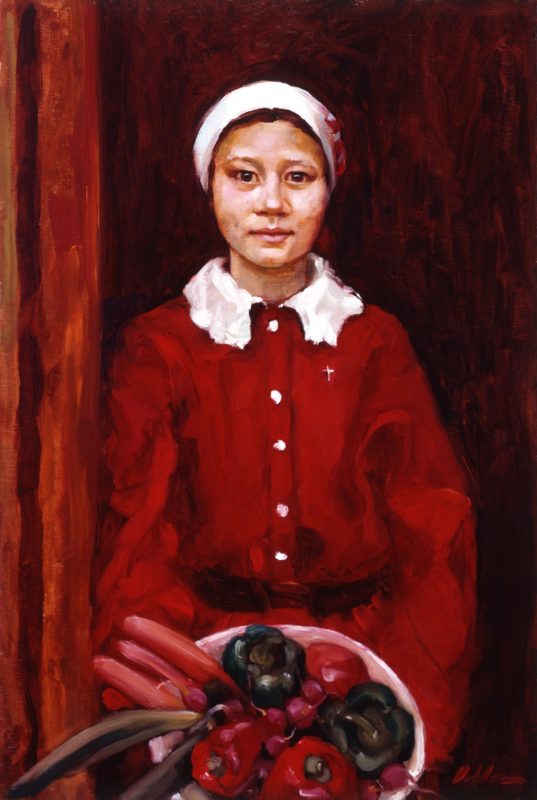 Rosemarie Adcock. Russian Girl With Vegetables 