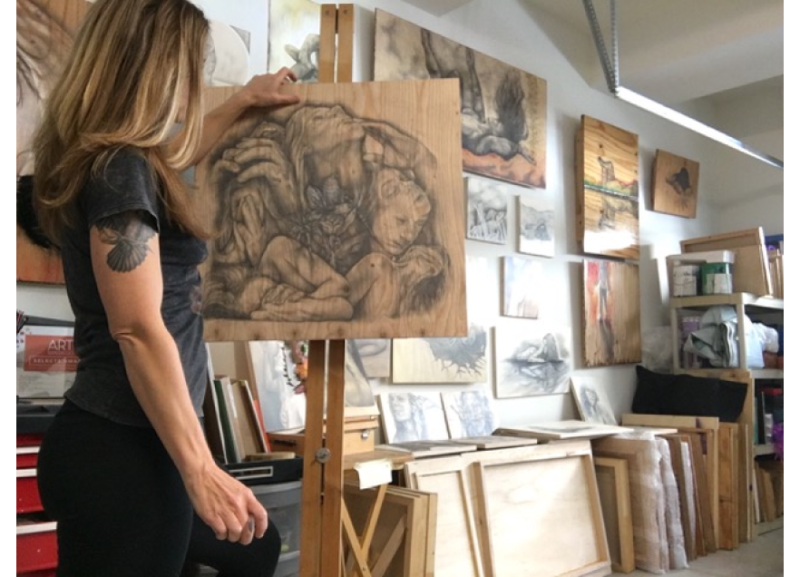 Michelle Lubin in her studio