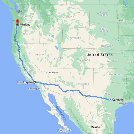West Coast Art Shuttles: Austin – Los Angeles – Portland