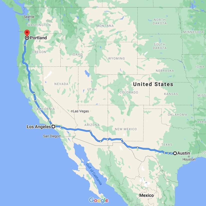 West Coast Art Shuttles: Austin – Los Angeles – Portland