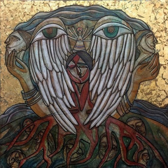 Meaningful Mixed Media Paintings by Ekaterina Abramova