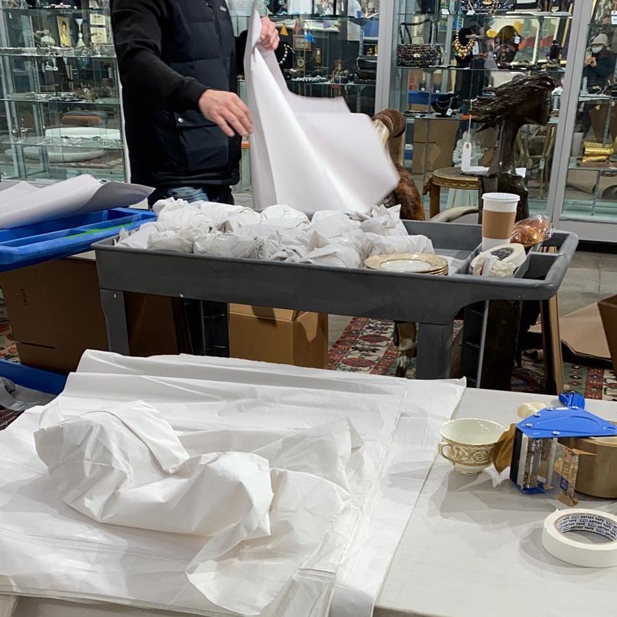 Packing Porcelain Pieces at Showplace in New York