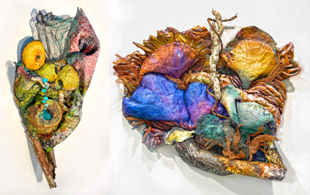 Lori Horowitz. Corrosion of Society (left). Piercing the Deep (right)