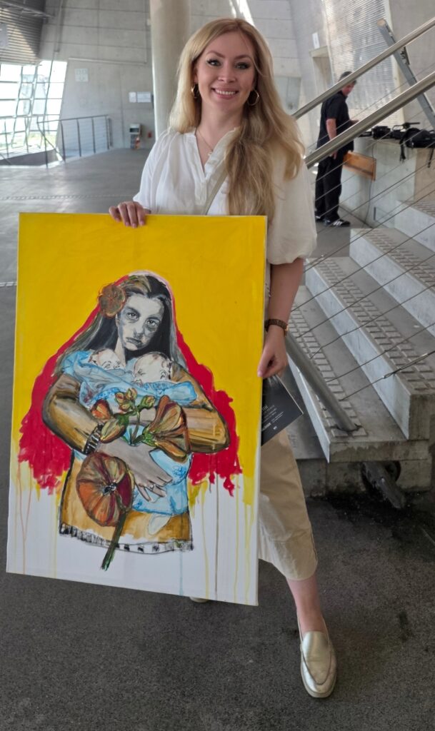 Ukrainian Artist Iryna Fedorenko Meets the EP President in Munich